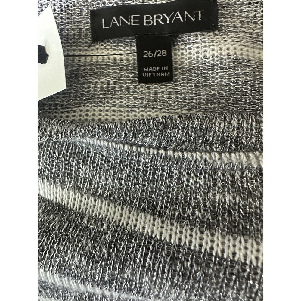 ✨2/$20 NWT Lane Bryant Sheer Metallic Striped Blouse Shimmer Plus Size 26/28 - Picture 13 of 15